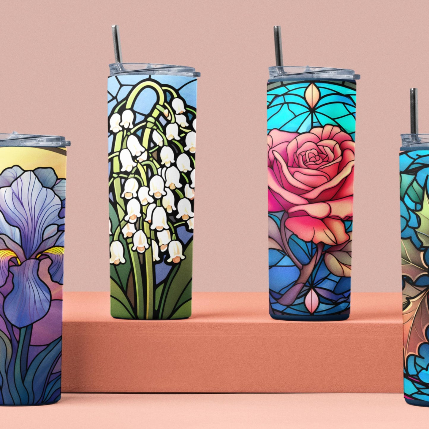 Birth Flower Tumbler Custom Birthday Gift for Her Bridesmaid Gift Wedding Cup Mothers Day Grandma Gift Tumbler with Lid and Straw